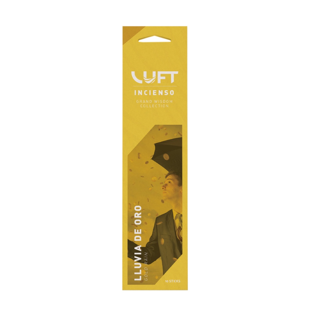 INCIENSO LUFT AROMA X 10 GRAND WISDOM LLUVIA DE ORO