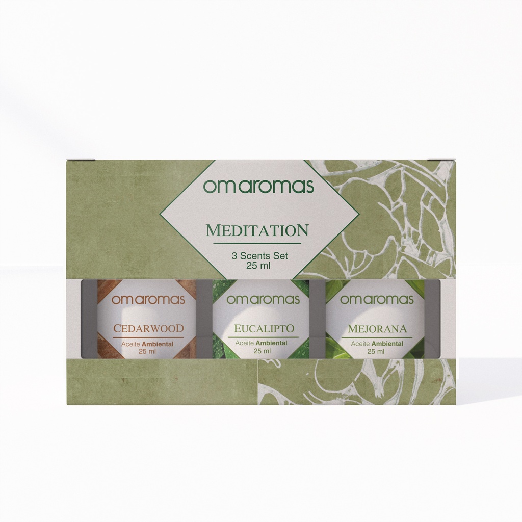 SET X3 ESENCIAS OMAROMAS 25ML MEDITATION EUCALIP-CEDRO-MEJORANA