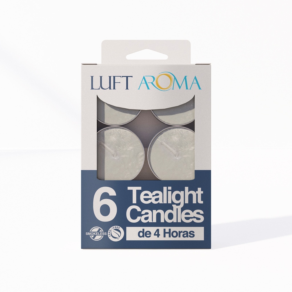 VELA TEALIGHT 4H LUFT AROMA X6 BLANCO