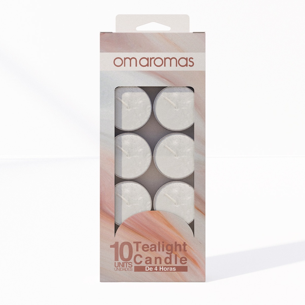 VELA TEALIGHT 4H OMAROMAS X10 BLANCO