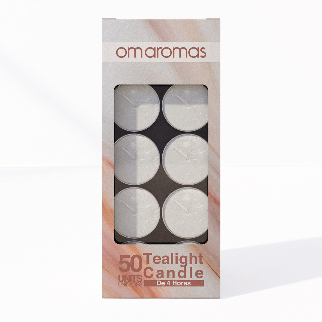 VELA TEALIGHT 4H OMAROMAS X50 BLANCO