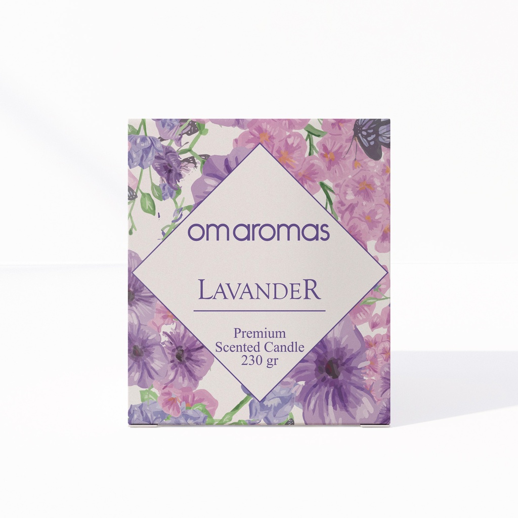 VELA VIDRIO OMAROMAS 230GR LAVANDA