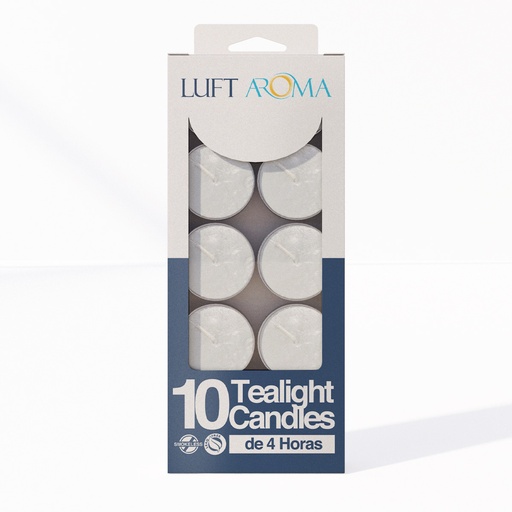 [VE-00009269] VELA TEALIGHT 4H LUFT AROMA X10 BLANCO