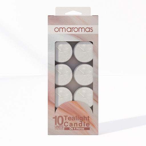 [VE-00009272] VELA TEALIGHT 4H OMAROMAS X10 BLANCO